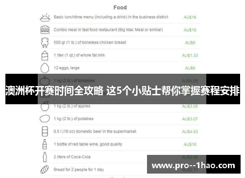澳洲杯开赛时间全攻略 这5个小贴士帮你掌握赛程安排 澳洲杯开赛时间全攻略 这5个小贴士帮你掌握赛程安排